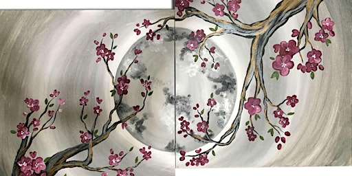 Primaire afbeelding van Cherry Blossom Moon - Date Night - Paint and Sip by Classpop!™