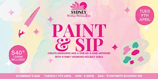 Primaire afbeelding van Paint & Sip with Sydney Working Holiday Girls