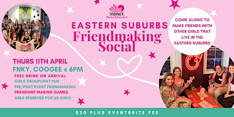 Eastern Suburbs Friendmaking Social | Thursday 11th April