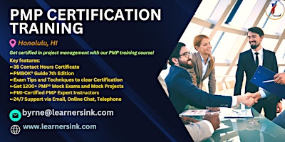 Primaire afbeelding van PMP Exam Prep Instructor-led Certification Training Course in Honolulu, HI
