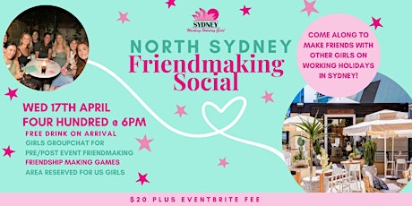 North Sydney Friendmaking Social | Wednesday 17th April primary image