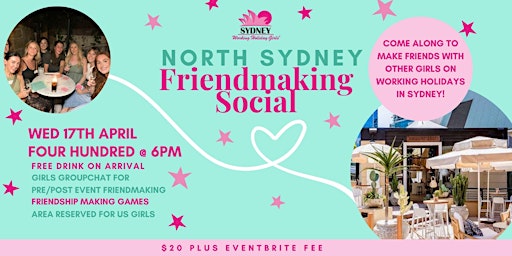 Primaire afbeelding van North Sydney Friendmaking Social | Wednesday 17th April