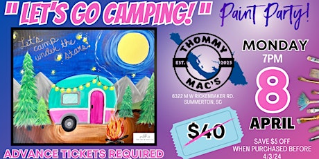 "Let's Go Camping!" Paint Party at Thommy Mac's