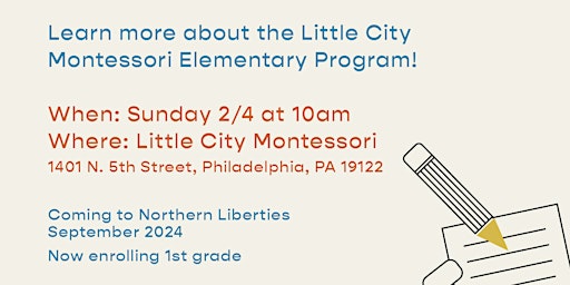 Hauptbild für Elementary Program Information Session at Little City Montessori