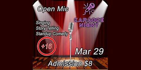 Live music with Open mic and Karaoke Mar 29