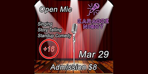 Live music with Open mic and Karaoke Mar 29 primary image