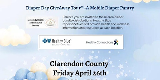 Imagem principal de Diaper Day GiveAway Tour STOPS with Healthy Blue