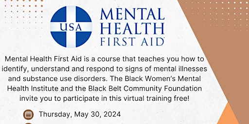 Hauptbild für Free Mental Health First Aid Training (Virtual)
