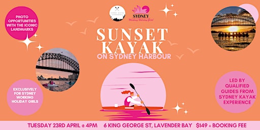 Imagem principal de Sunset Kayak with Sydney Working Holiday Girls | Tuesday 23rd April