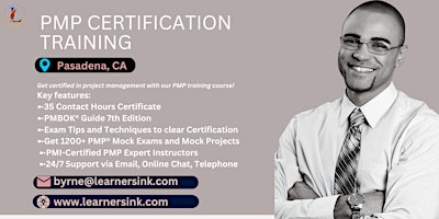 Primaire afbeelding van PMP Exam Prep Instructor-led Certification Training Course in Pasadena, CA