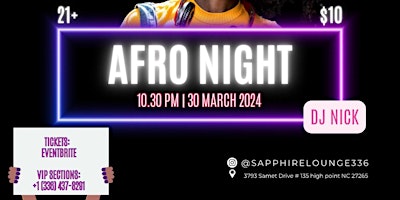 Primaire afbeelding van AFRO NIGHT BY DJ NICK