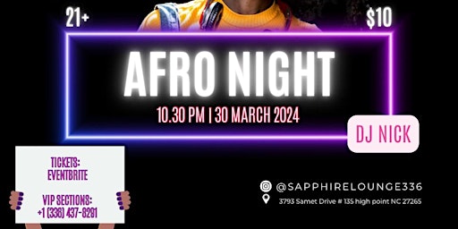 Primaire afbeelding van AFRO NIGHT BY DJ NICK