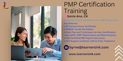 Primaire afbeelding van PMP Exam Prep Instructor-led Certification Training Course in Santa Ana, CA