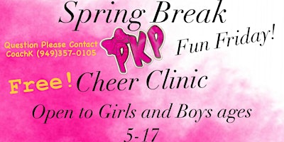 Hauptbild für Fun Friday Spring Break Cheer Clinic