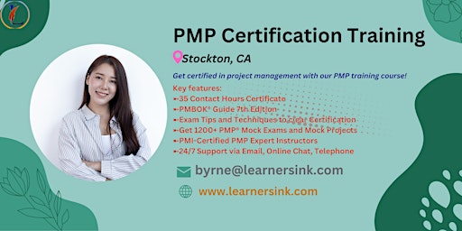 Primaire afbeelding van PMP Exam Prep Instructor-led Certification Training Course in Stockton, CA