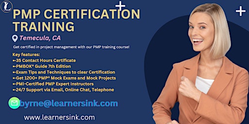 Primaire afbeelding van PMP Exam Prep Instructor-led Certification Training Course in Temecula, CA