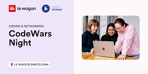 Imagem principal do evento CodeWars Night | Coding challenges with Le Wagon and CodeWomen