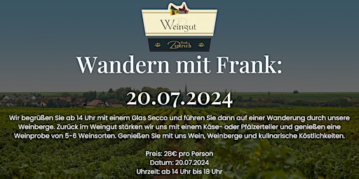 Imagem principal do evento Wandern mit Frank! - 20.07.2024