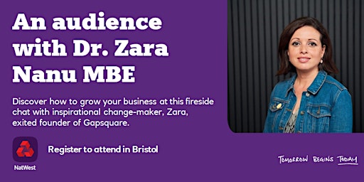 An Audience with Dr. Zara Nanu, MBE primary image