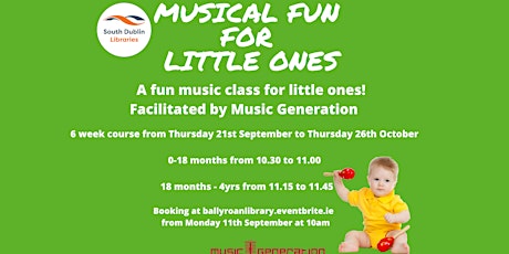Copy of Musical Fun for Little Ones 0-18 months 4  week course primary image