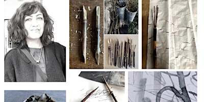 Image principale de Bina Shah in residence demonstrating use of her hand carved tools and inks