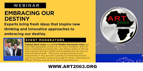 ART 2063 Webinars : Embracing Our Destiny on April 5th and 6th at 9 AM EST