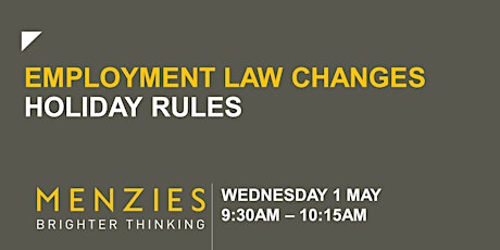 Employment Law Changes - Holiday Rules