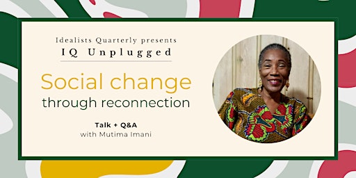 Imagem principal do evento Talk: Social change through reconnection