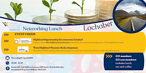 Image principale de Lochaber Chamber April Networking Lunch