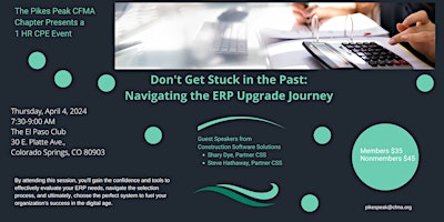 Primaire afbeelding van Don't Get Stuck in the Past:  Navigating the ERP Upgrade Journey
