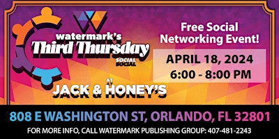 Imagem principal de Watermark's April Third Thursday free social networking mixer