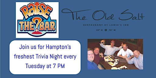 Imagem principal do evento Raise the Bar Trivia at the Old Salt/Lamie's in Hampton
