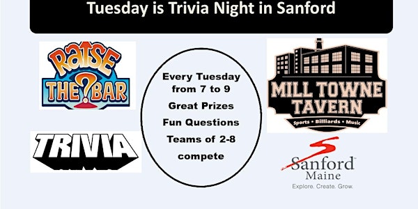 Raise the Bar Trivia Tuesdays at Mill Towne Tavern in Sanford