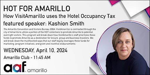 Primaire afbeelding van HOT for Amarillo - How VisitAmarillo uses the Hotel Occupancy Tax