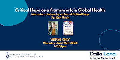 Hauptbild für Critical hope as a framework in Global Health