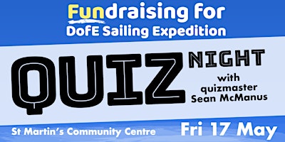 QUIZ NIGHT to raise funds for a DofE Sailing Expedition primary image
