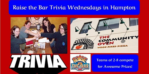 Imagen principal de Raise the Bar Trivia Wednesdays at the Community Oven Hampton NH
