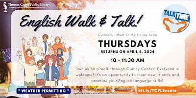 Primaire afbeelding van Walk and Talk! (Outdoor - weather permitting)