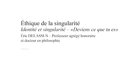 Immagine principale di Conférence libre : Identité et singularité –  « Deviens ce que tu es » 
