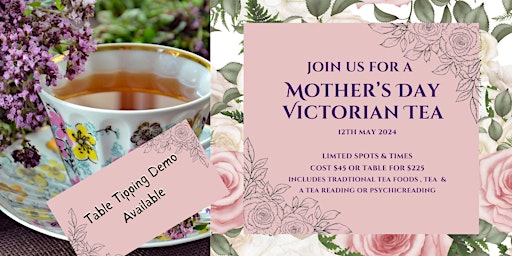 Primaire afbeelding van 5th Annual Mother's Day Victorian High Tea :