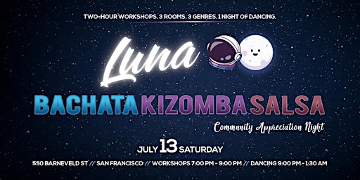 Immagine principale di San Francisco's Luna BKS (Bachata Kizomba Salsa) 