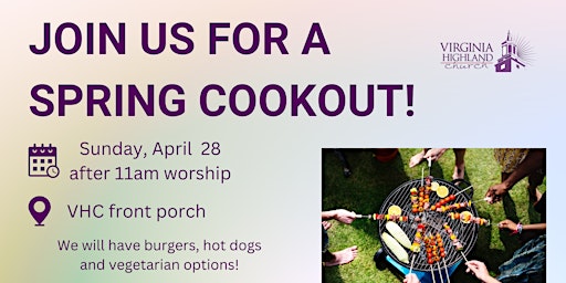 Hauptbild für Spring Cookout at VHC Porch