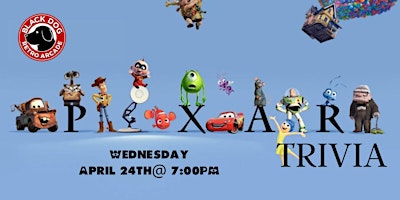 Imagem principal do evento Disney Pixar Movie Trivia at Black Dog Retro Arcade