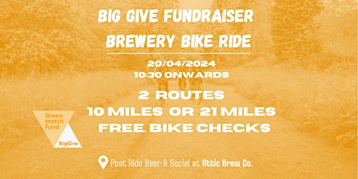 Primaire afbeelding van ecobirmingham's Big Give Fundraiser – Brewery Bike Ride