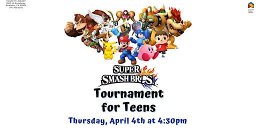 Imagem principal do evento Super Smash Bros Tournament for Teens at Haskett Branch