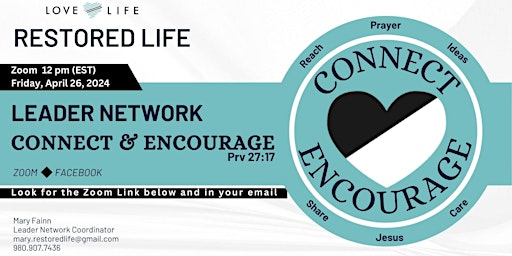 Hauptbild für Restored Life Leader Connect and Encourage