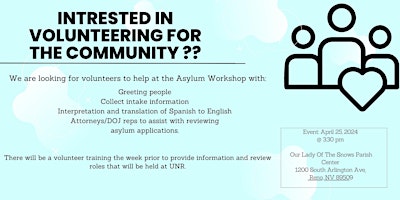 Attend the Volunteer Training to Assist With the Asylum Workshop primary image
