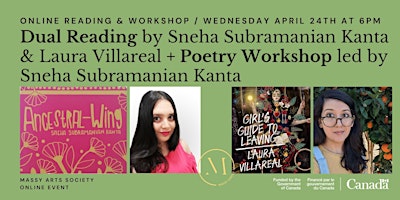 Primaire afbeelding van Online Event: Dual Reading & Poetry Workshop led by Sneha Subramanian Kanta
