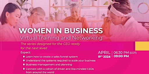 Primaire afbeelding van Women in Business - Virtual Training and Networking