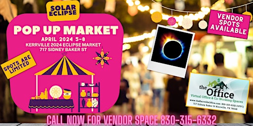 Solar Eclipse 2024 - 4 day Pop-Up Market Vendor Space - Sidney Baker St  primärbild